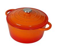 Toque Cast Iron Enameled Dutch Oven Pot Casserole Dish with Lid Non-Stick Orange