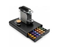 TOQUE Coffee Pod Holder, Coffee Pod Storage for 60 Pods, Coffee Machine Stand with Sliding Storage Drawer, Capsule Organizer for Nespresso OriginalLine Coffee Pods, Black
