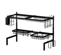 Toque Dish Drainer Drying Rack Drip Tray Stainless Steel Expandable Over Sink - 2 Tier Over Sink