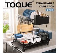 Toque Expandable Dish Drainer Rack 2 Tier Cutlery