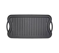 Toque Reversible Cast Iron Griddle Plate Non-Stick Grill Skillet Kitchen in Black Toque Black