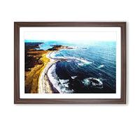 Tor Bay Seascape in Canada Painting Framed Print | A2 Walnut Framed Wall Art | Ready to Hang | Modern Historical Picture | Living Room Bedroom Lounge Office