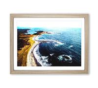 Tor Bay Seascape In Canada Painting Modern Art Framed Wall Art Print, Ready to Hang Picture for Living Room Bedroom Home Office Décor, Oak A2 (64 x 46 cm)