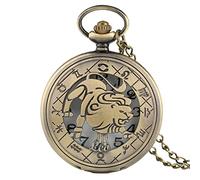 TORALF 12 Constellations Theme Series Quartz Pocket Watch Watches Zodiac Clock Chain Christmas Birthday