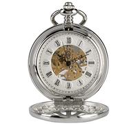 TORALF Antique Black/Silver Gold Hollow Wheel Mechanical Hand-Winding Pocket Watch Pendant Retro Clock