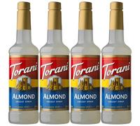 Torani Almond Coffee Syrup Gift Set (4 x 750ml) - Premium Cane Sugar Almond Syrup for Coffee Drinks, Hot Chocolate & Dessert Drinks, Vegetarian-Friendly