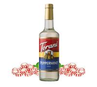 Torani Coffee Syrup, Peppermint Flavour, 750ml | Cane Sugar Drink Flavouring for Lattes, Iced Coffee & Hot Drinks, Vegetarian Friendly