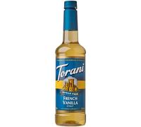 Torani French Vanilla Sugar Free Coffee Syrup (750ml) - Zero Calorie French Vanilla Syrup for Coffee, Hot Chocolate & Protein Shakes - No Sugar - Ideal for Drinks and Desserts