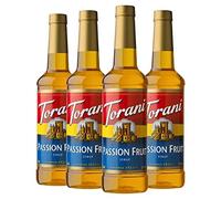 Torani Passion Fruit Syrup Gift Set (4 x 750ml) - Premium Cane Sugar Syrup Flavouring for Tropical Drinks & Summer Cocktails, Vegetarian-Friendly