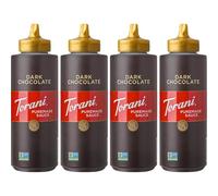 Torani Puremade Dark Chocolate Sauce (4 x 468g) - Rich, Velvety Flavour with No Artificial Ingredients - Ideal for Coffee, Milkshakes or Hot Chocolate - Ice Cream Sauce for Desserts, Pancakes & More