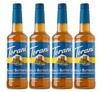 Torani Sugar Free Coffee Syrup, Peanut Butter Cup Flavour (4 x 750ml) | Zero Calorie Drink Syrup, No Added Sugar, Barista Style for Coffee, Lattes and Iced Drinks, Vegan Friendly