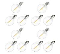 Toranysadecegumy 12Pcs G40 Led Replacement Light Bulbs, E12 Screw Shatterproof LED Globe Bulbs for Solar String Warm White