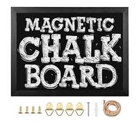 TORASO Chalkboard, Wood Frame Magnetic Chalkboard Sign, Black Wood Framed Chalk Board for Wedding, Kitchen, Bar, Restaurant, Menu & Home Decor, Hanging Chalkboards, 11.8" x 15.7"(BK-3040)