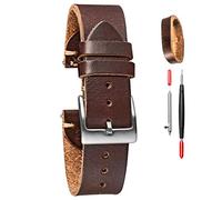 torbollo 20mm Watch Bands for Men, Mens' Horween Leather Watch Strap, Quick Release Handmade Vintage Watch Replacement