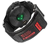 torbollo Nylon Band for Garmin Black 26mm/Middle (7.2'' to 8.2'')