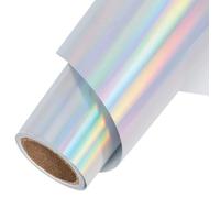 TORC Metallic HTV Heat Transfer Vinyl Roll 12" x10ft Holographic Silver Iron on Vinly for Shirts Compatible with Cricut or Silhoutte Cameo, Easy to Cut & Weed