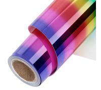 TORC Metallic HTV Heat Transfer Vinyl Roll 12" x10ft Rainbow Iron on Vinly for Shirts Compatible with Cricut or Silhoutte Cameo, Easy to Cut & Weed