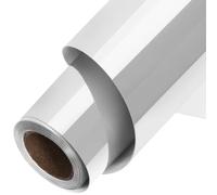 TORC Metallic HTV Heat Transfer Vinyl Roll 12" x10ft Silver Iron on Vinly for Shirts Compatible with Cricut or Silhoutte Cameo, Easy to Cut & Weed