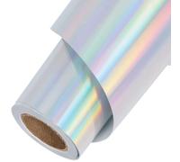TORC Metallic HTV Heat Transfer Vinyl Roll 12" x5ft Holographic Silver Iron on Vinly for Shirts Compatible with Cricut or Silhoutte Cameo, Easy to Cut & Weed