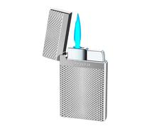 Torch Lighter Butane Refillable Lighter Jet Torch Lighter Cool Adjustable Jet Flame Lighter Windproof Butane Lighter (Silver)