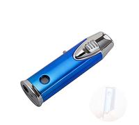 Torch Lighter Double Flame Lighter Windproof Gas Butane Inflatable Torch Lighter For Cigarette Cigar Candle Outdoor Multi-Function Lighter,Blue