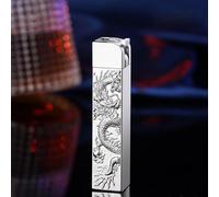 Torch Lighter, Relief Dragon Design Jet Flame Lighter, Refillable Butane Gas(Silver)
