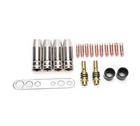 Torch Welding Accessories Kit Professional Grade MIG Nozzles Contact Tips for Binzel 15AK Welder Durable Copper Brass Material 19Pcs Set Yellow Silver Black