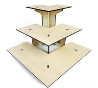 Torched 3-Tier Retail Table Display Corner Stand with Shelves for Products - Portable | 3 Step Corner Display Rack for Retail Table Top, Counter Top, Craft Shows, Farmers Market, Tradeshows