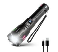 Torches LED Super Bright 1000000 Lumens, Rechargeable High Power Torch, Powerful Flashlight with LCD Display, USB-C Long-Lasting Flash Light with 3 Modes, Waterproof Zoomable for Camping, Emergency