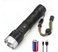 Torches LED Super Bright Rechargeable, 800000 Lumens High Power Torch with COB Side Light, Powerful Flashlight 26650 Battery Powered, Waterproof 7 Modes Tactical Flash Light for Camping, Emergencies