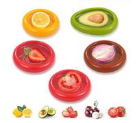 Torchesy 5pcs Fruit Storage Containers for Fridge, onion storage Silicone Food Containers avocado storage container Onion Tomato Lemon Avocado Storage Container Reusable Fresh Pod