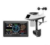 Torchlit Wireless Weather Station Base with Outdoor Sensor 433 MHz DCF | DCF radio clock, automatic time setting, for perpetual calendar up to 2099, 8 language options, clear display
