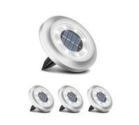 Torchtree 2023 Upgraded Solar Lights Outdoor Garden, Solar Ground Lights, Disk Lights Decking Lights Solar Powered for Lawn Pathway Yard Landscape Walkway (4 Pack Bright White)