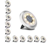 Torchtree 2023 Upgraded Solar Outdoor Garden Lights - Garden Decking Pathway Solar Powered Lights (12 Pack, Warm White)