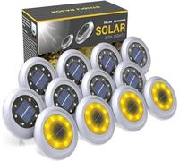 Torchtree 2023 Upgraded Solar Lights Outdoor Garden, Solar Ground Lights, Disk Lights Decking Lights Solar Powered for Lawn Pathway Yard Landscape Walkway（12 Pack Warm White
