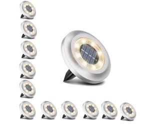 Torchtree 2023 Upgraded Solar Outdoor Garden Lights - Garden Decking Pathway Solar Powered Lights (12 Pack, Warm White)