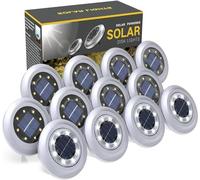 Torchtree 2023 Upgraded Solar Lights Outdoor Garden, Solar Ground Lights, Disk Lights Decking Lights Solar Powered for Lawn Pathway Yard Landscape Walkway（12 Pack Bright White