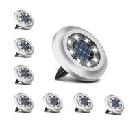 Torchtree Solar Lights Outdoor Garden,600mAh Solar Ground Lights, 8 LED Solar Disk Lights for Garden Lawn Pathway Yard Landscape Walkway（8 Pack Bright White）