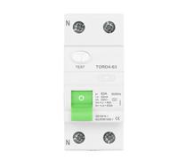 TORD4-63 Type A RCCB RCD, 2P 230V AC 50/60Hz 30mA Residual Current Device, 6kA DIN Rail Earth Leakage Circuit Breaker, 6A-63A(2 Pole 300mA,10A)