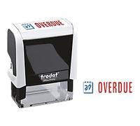 Tordat Printy 4912 Overdue Self-Inking Stamp 46 x 18mm Blue, Red