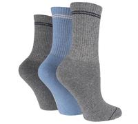 Tore Grey & Sky Blue Stripe Crew Sports Socks - UK4-8 - 3 Pairs