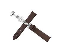 Torehueju 12-22mm Ultra-thin Full-grain Cowhide Skin-friendly Watch Strap with Quick-release Automatic Butterfly Buckle, 19mm