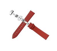 Torehueju 12-22mm Ultra-thin Full-grain Cowhide Skin-friendly Watch Strap with Quick-release Automatic Butterfly Buckle, 19mm