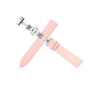 Torehueju 12-22mm Ultra-thin Full-grain Cowhide Skin-friendly Watch Strap with Quick-release Automatic Butterfly Buckle, 19mm