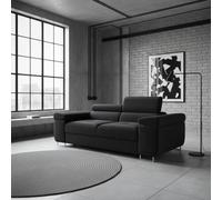 Torezio Sofa 2 Living Room Sofa With Adjustable Headrests Chipboard Frame Polyurethane Foam 198Cm 102Cm 70Cm Black