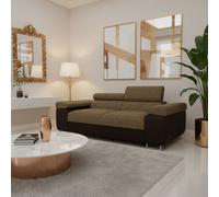 Torezio Sofa 2 Living Room Sofa With Adjustable Headrests Chipboard Frame Polyurethane Foam 198Cm 102Cm 70Cm Brown And Beige
