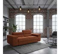 Torezio Sofa 2 Living Room Sofa With Adjustable Headrests Chipboard Frame Polyurethane Foam 198Cm 102Cm 70Cm Orange
