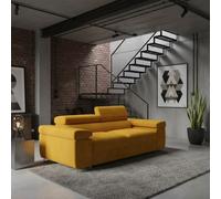 Torezio Sofa 2 Two Seater With Adjustable Headrests Chipboard Wooden Frame 198X102X70 90Cm Mustard
