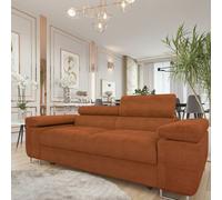 Torezio Sofa 2 Two Seater With Adjustable Headrests Chipboard Wooden Frame 198X102X70 90Cm Orange