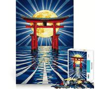 Torii Gate And Full Moon 1000 Piece Jigsaw Puzzles for Adults Teenagers Thought Toy Leisure Time Accurate Edge Wall Art Decor 38x52cm